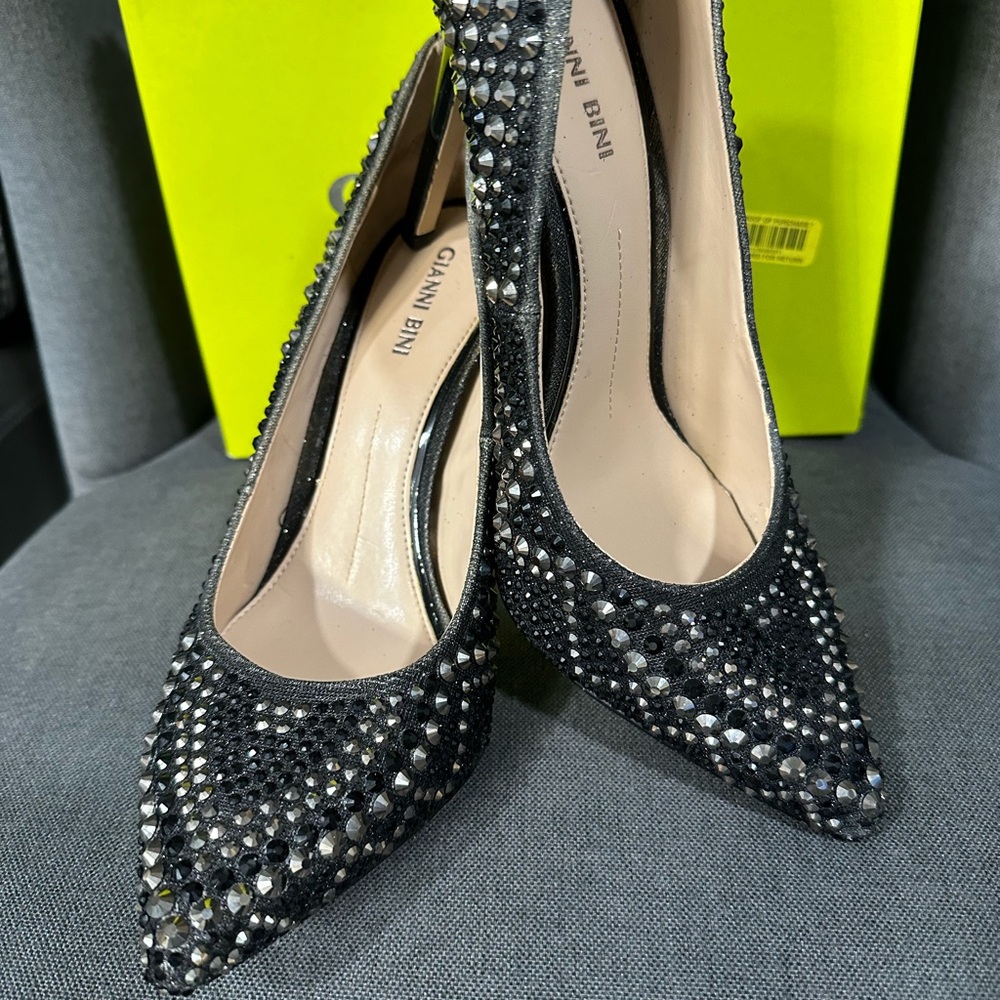 Gianni Bini Zebbi Jeweled Pointed Pumps